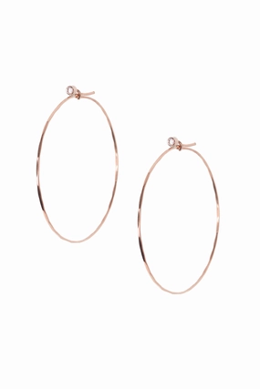Flash Sale Alert Diamond Studded Large Jessica Hoops In 18K Rose Gold