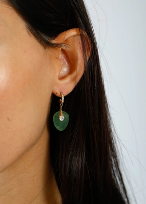 Price Drop Frenzy Hanka Single Earring In Green Quartz