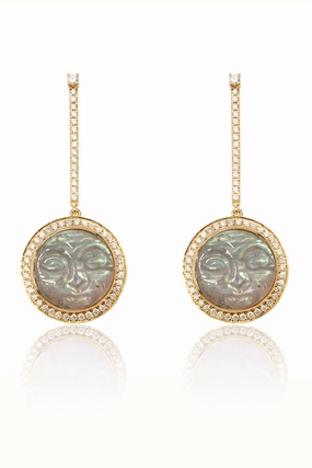 Trending Offer Today Unmissable Deal Today Labradorite Man In The Moon Diamond Earrings