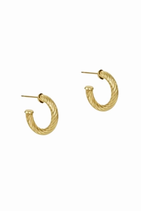 Hot Picks Today Shop Smart Deals Round Gold 0.5" Post Hoop - 4Mm - Textured Twist