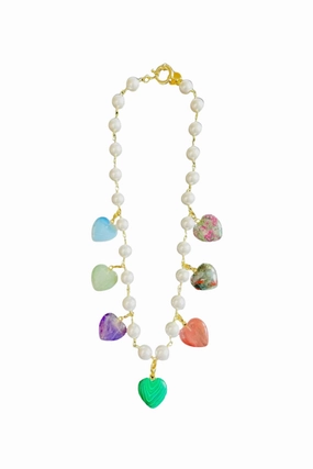Special Steal Event Special Deals Online Pearl Heart Necklace