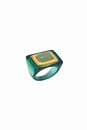 Hot Offer Frenzy Gold Polished Jade Ring