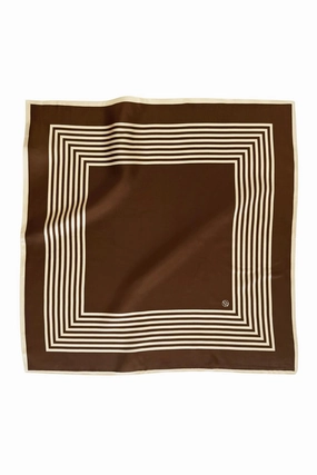 Limited Stock Offer Striped Scarf 65 Cm. Mocha Mousse & Cream