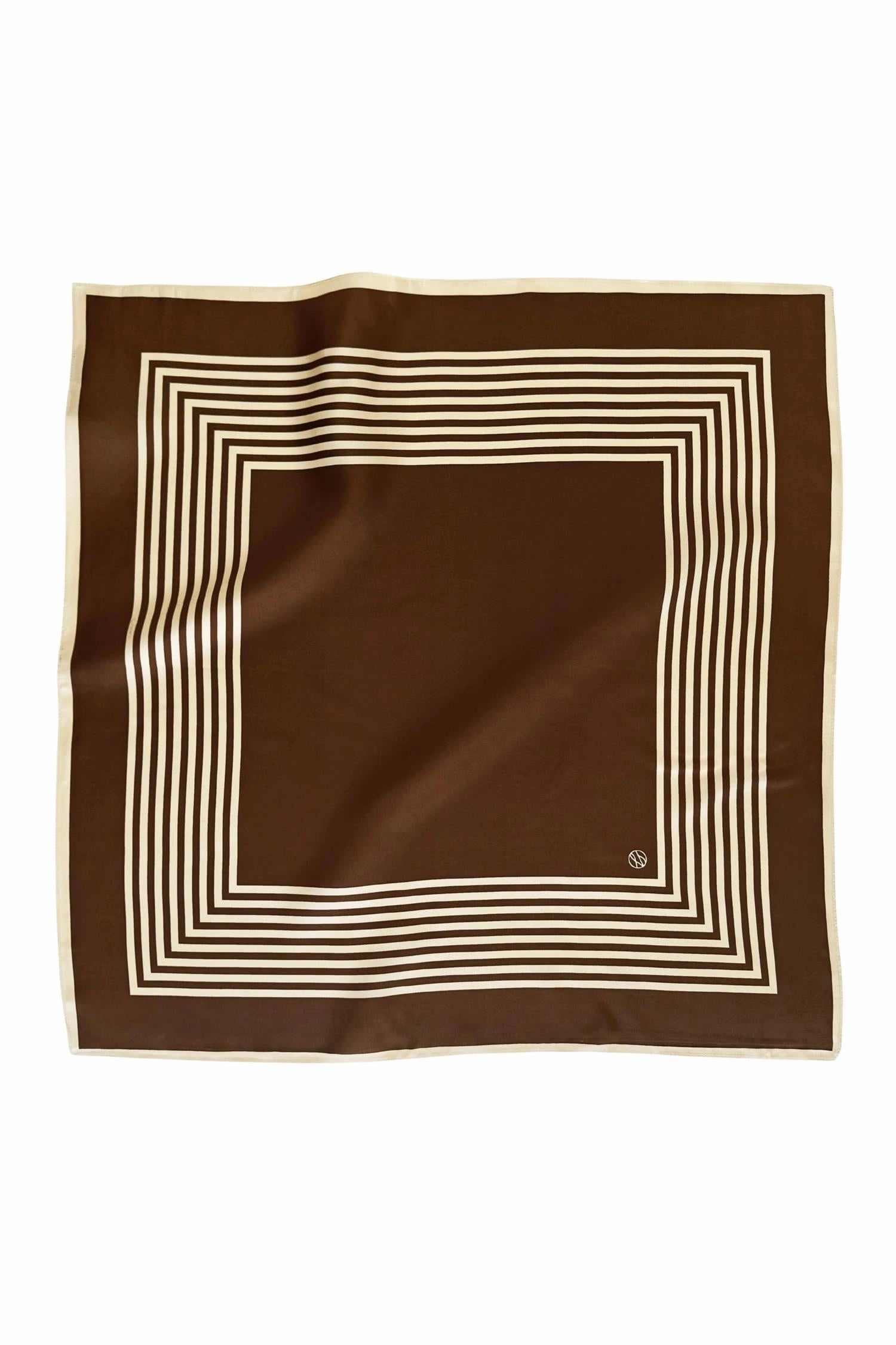 Limited Stock Offer Striped Scarf 65 Cm. Mocha Mousse & Cream