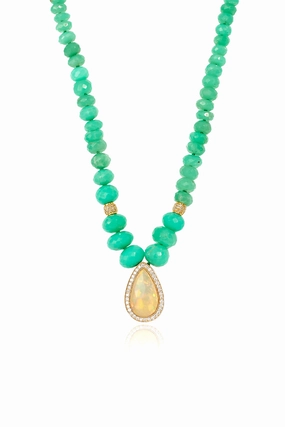 Online Exclusive Savings Today Only Savings Peruvian Opal Beaded Necklace With Australian Opal Pendant