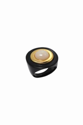 Special Deal Frenzy Polished Gold White Semi-Opaque Ring