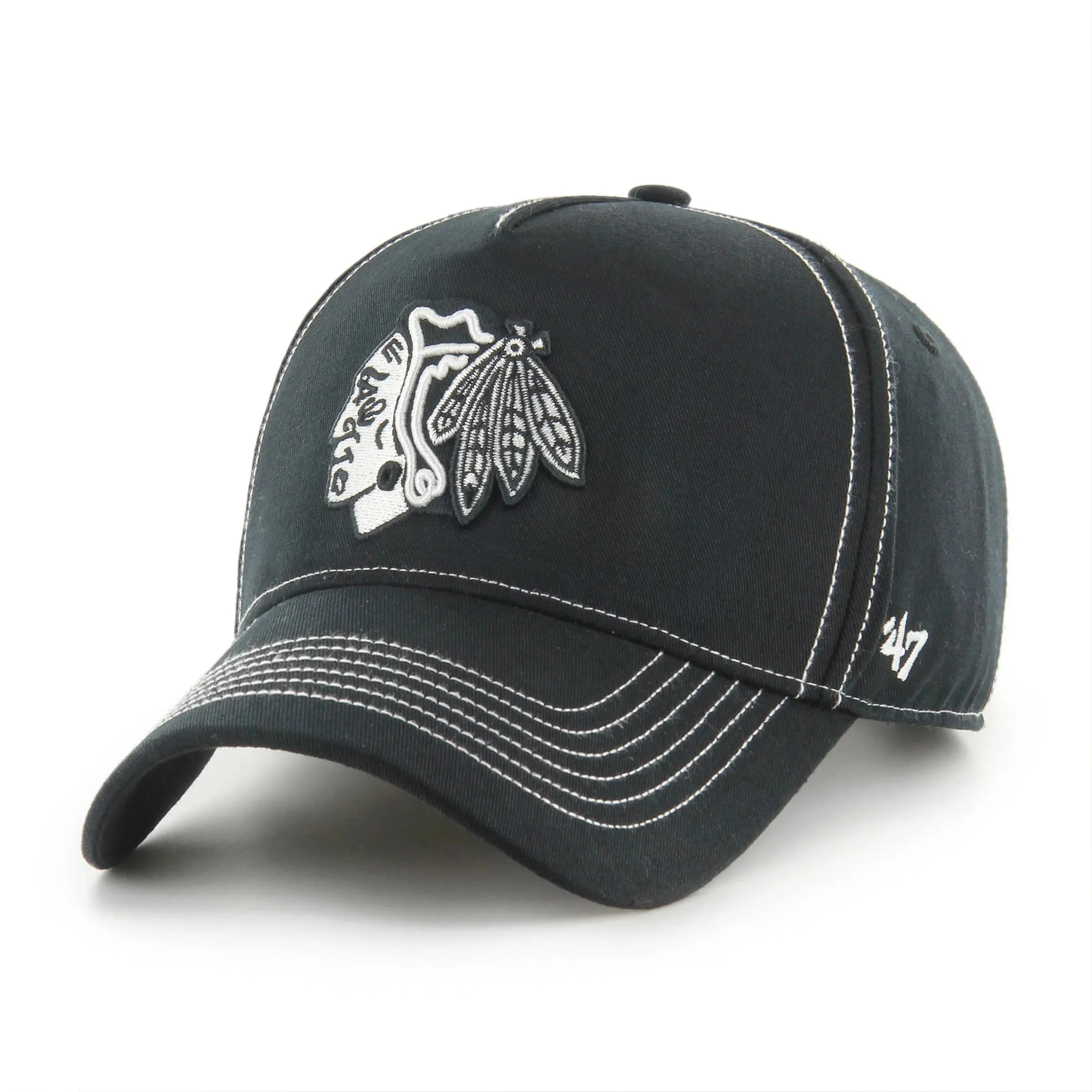 Nhl Chicago Blackhawks Contrast Stitch 47 Mvp Dt Black Cap Limited Stock Deals Shop Smart Deals