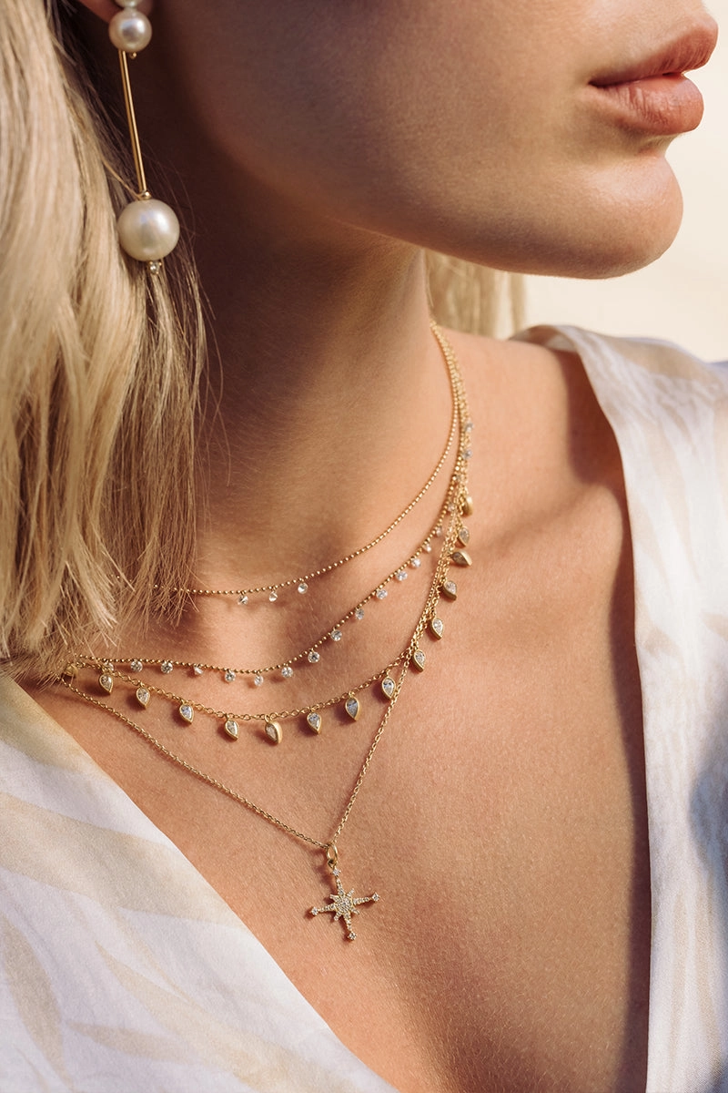 Unmissable Deal Today Mini Diamond Stella Star Necklace In 18K Yellow Gold