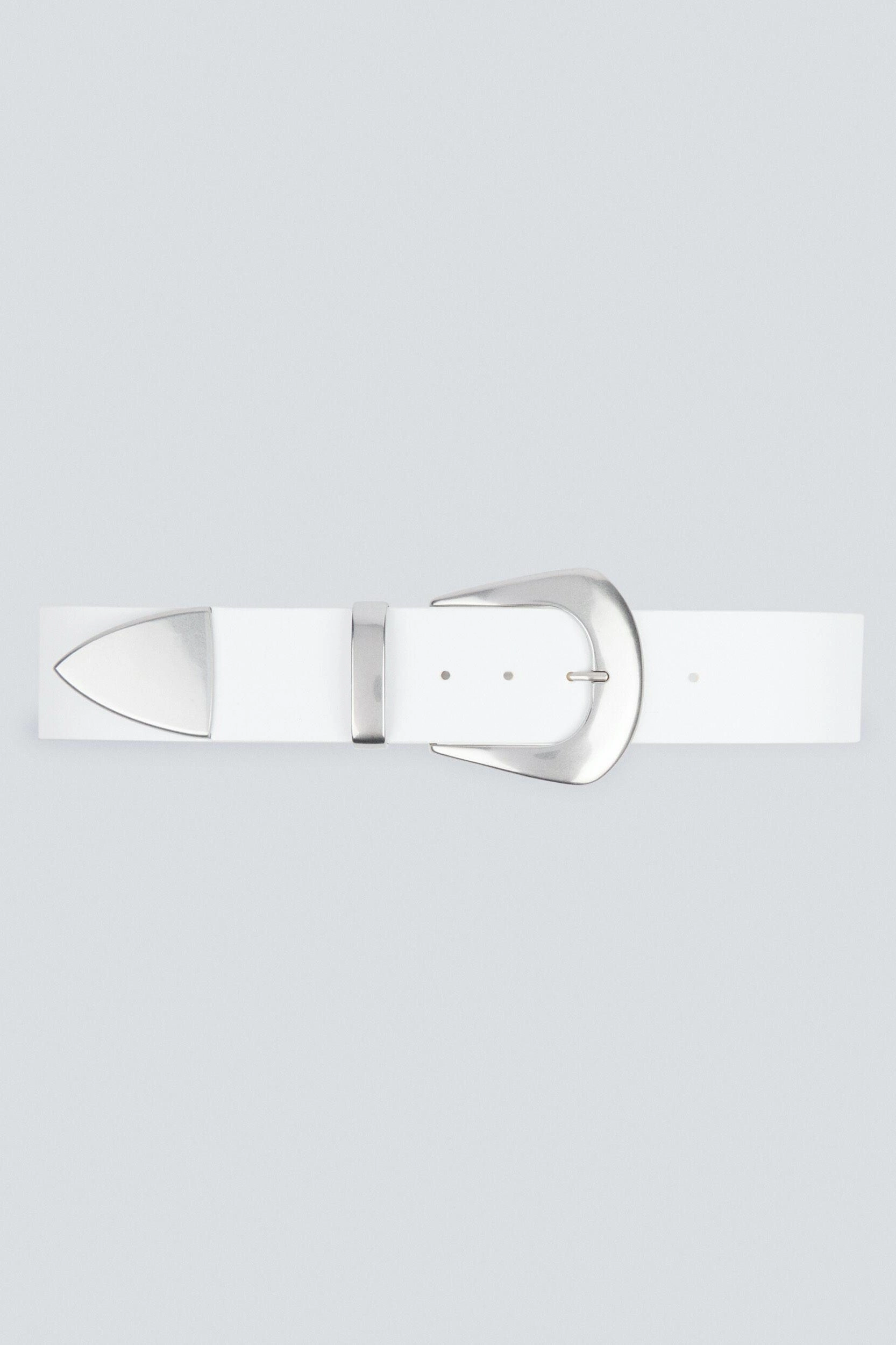 Copp Leather Belt In White And Silver Hot Offer Ending Soon Deal of the Day