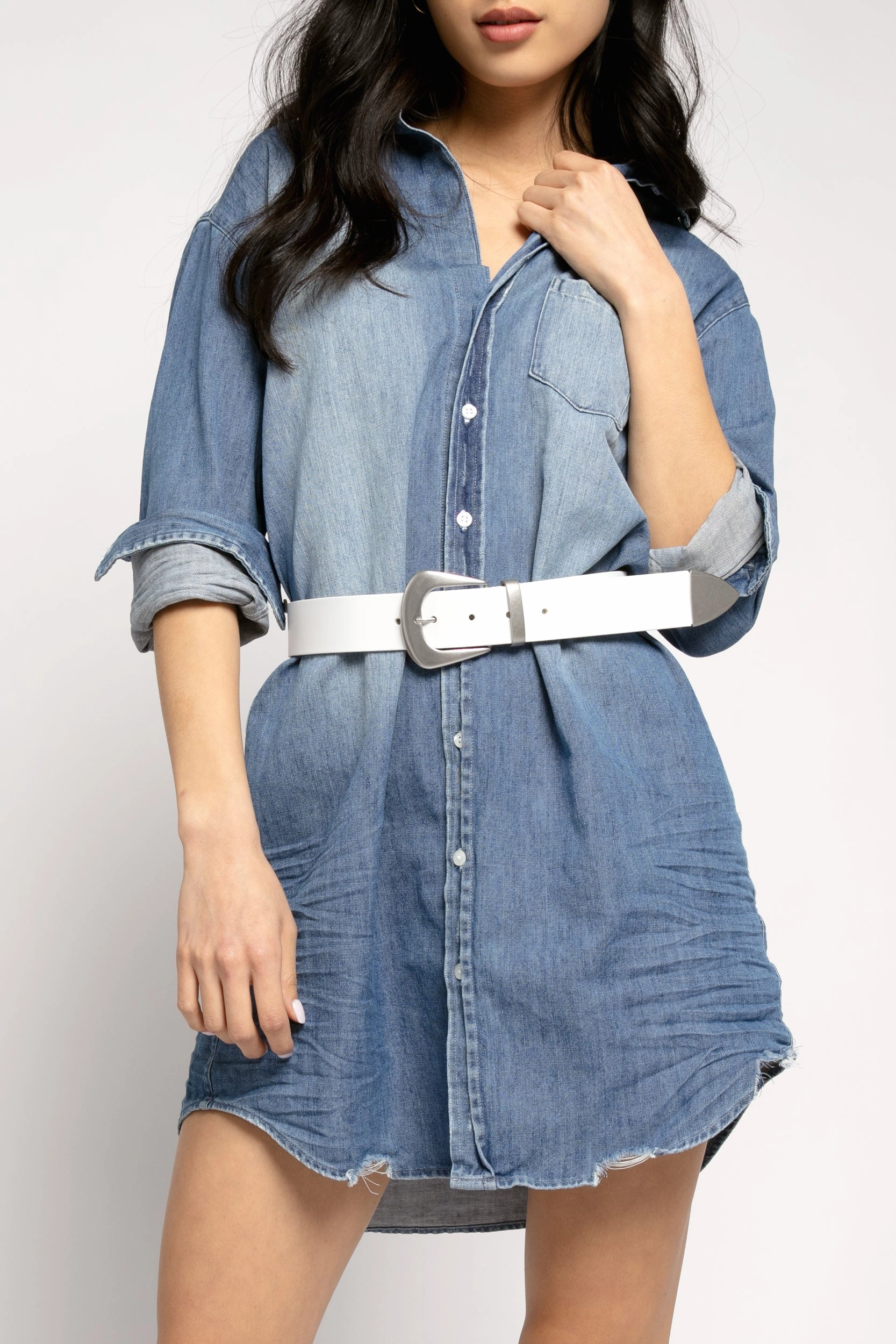 Save Today Only Exclusive Online Offer Copp Leather Belt In White And Silver
