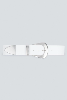 Copp Leather Belt In White And Silver Hot Offer Ending Soon Deal of the Day