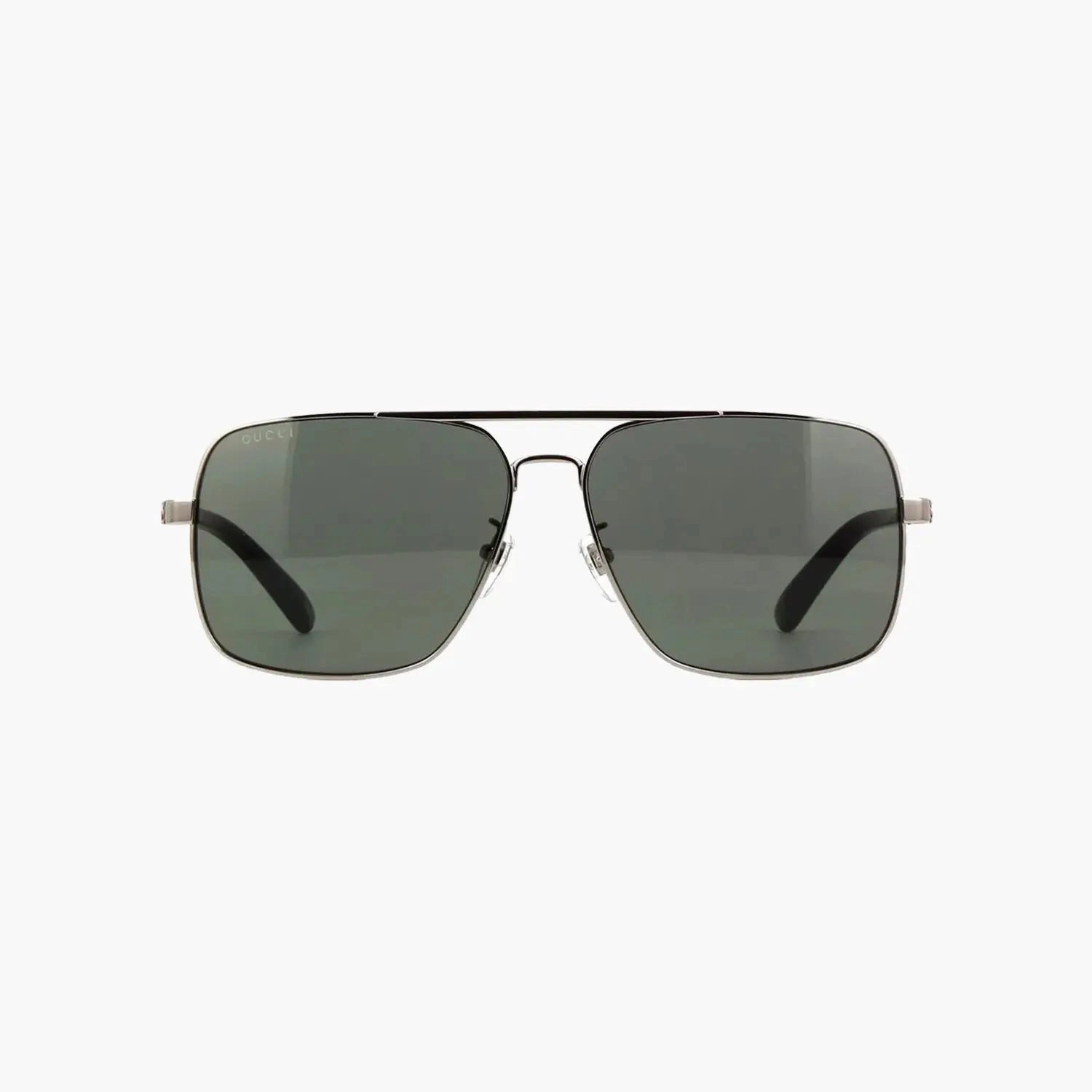 Instant Savings Inside Men'S Gucci Shiny Ruthenium With Black Metal Sunglasses