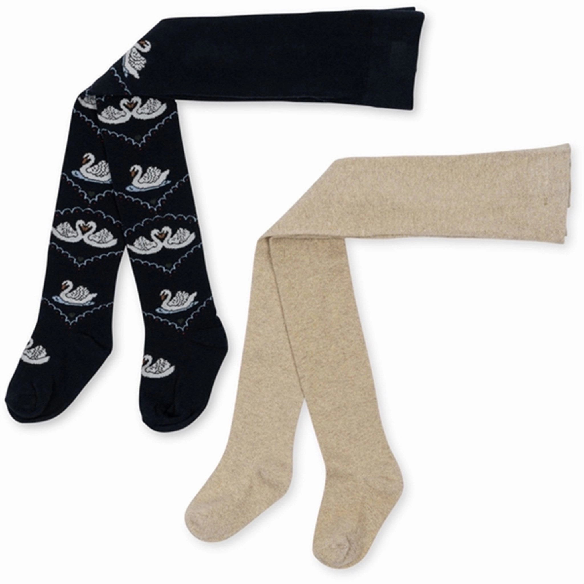 Limited Time Steal Konges Sljd Jacquard Tights Swan Navy/Off White 2-Pack