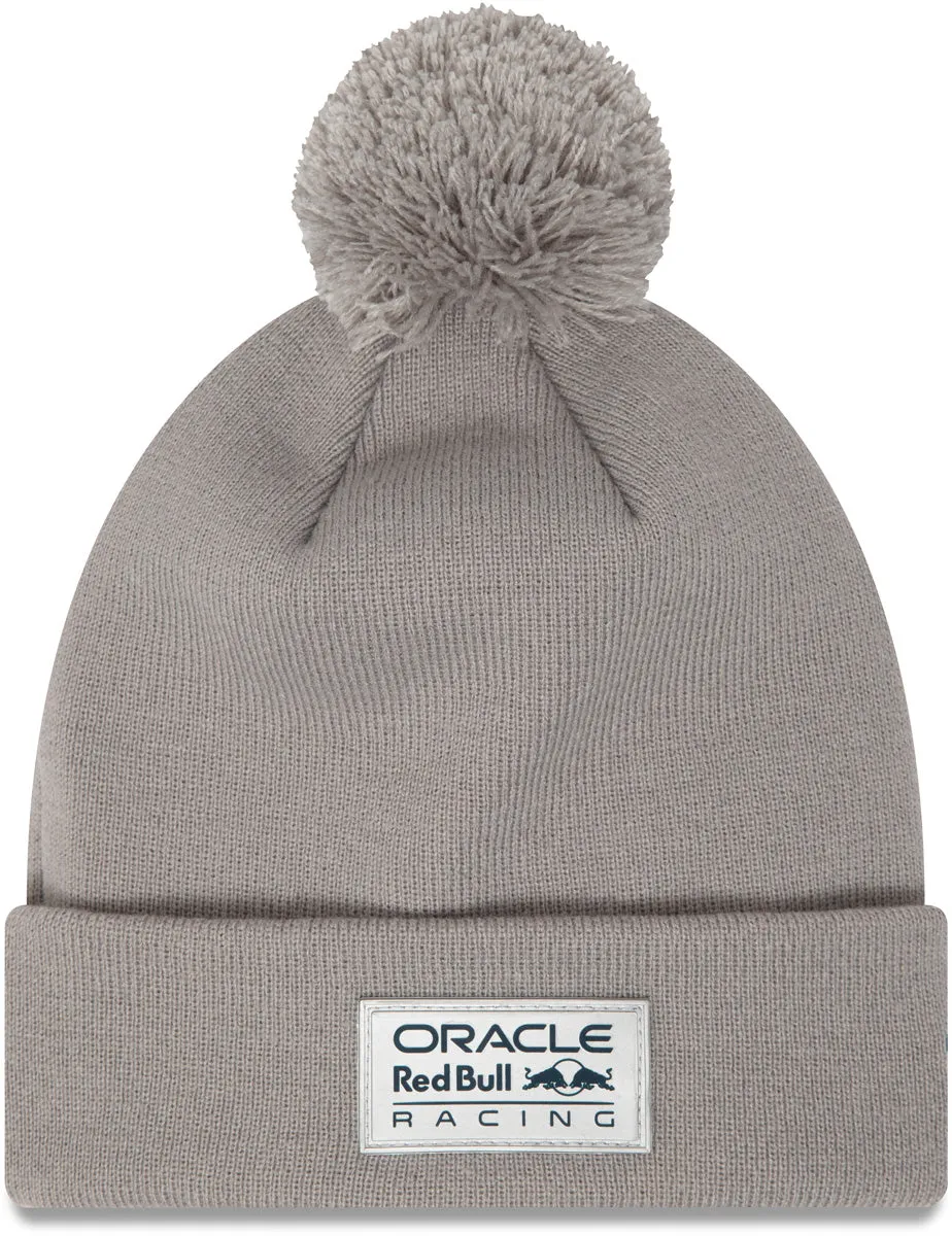 Red Bull Racing F1 New Era Essential Grey Pom Beanie Team Hat Surprise Offer Now