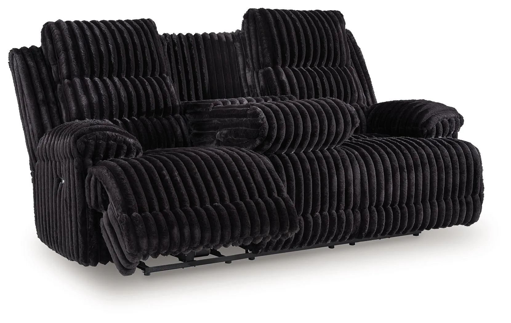 Rhine Falls - Onyx - Reclining Power Sofa With Drop Down Table