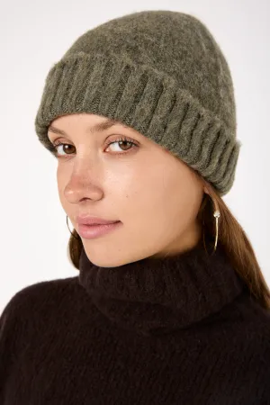 Trendy Picks Today Ribbed Carded Beanie Hat In Oliva