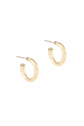 Round Gold 1" Post Hoop - 4Mm - Smooth Trending Today Steal