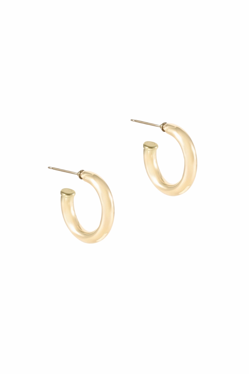 Round Gold 1" Post Hoop - 4Mm - Smooth Trending Today Steal
