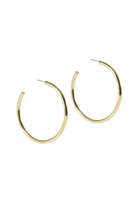 Special Deal Frenzy Limited Time Hot Deal Round Gold 2" Post Hoop - 3Mm - Smooth