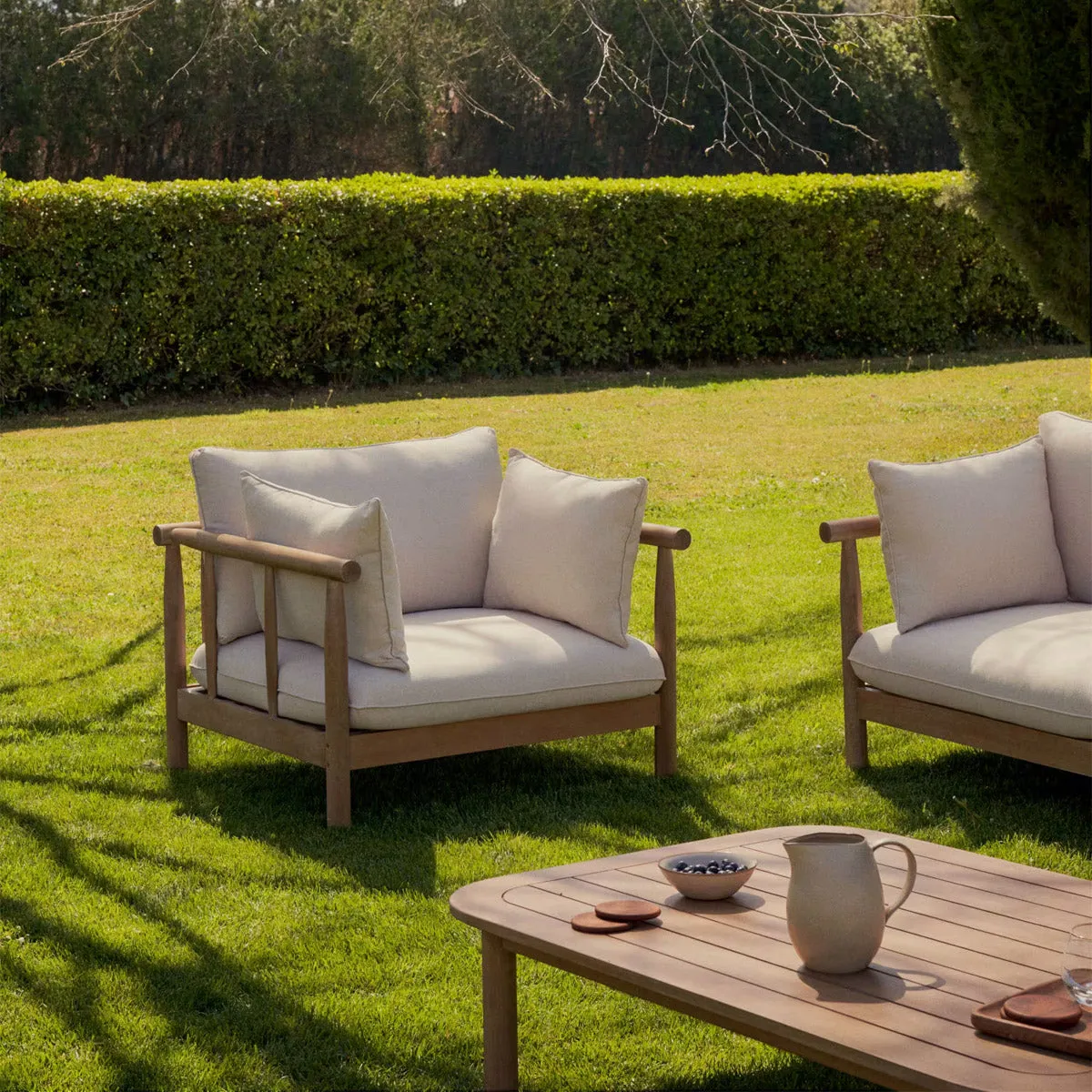 Sacova Solid Eucalyptus Wood Armchair