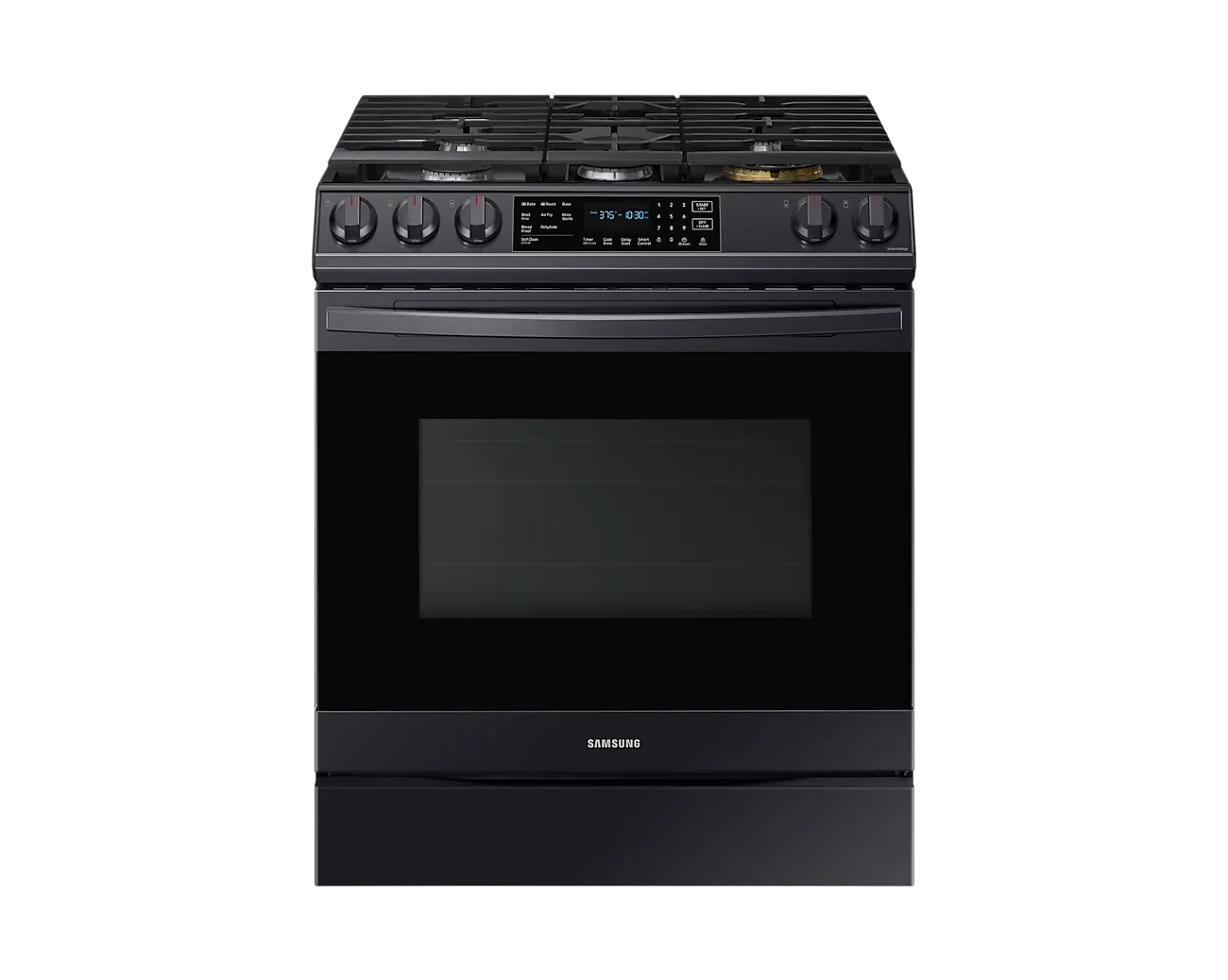 Samsung 30" Slide In Gas Range True Convection 5 Burner - Black Stainless - NX60T8511SG/AA