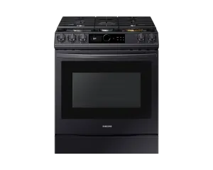 Samsung 30" Slide In Gas Range True Convection 5 Burner Wox Burner - Black Stainless - NX60T8711SG/AA