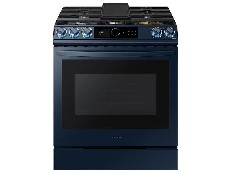 Samsung 30" Slide In Gas Range True Convection 5 Burner Wox Burner - Navy Steel - NX60A8711QN/AA