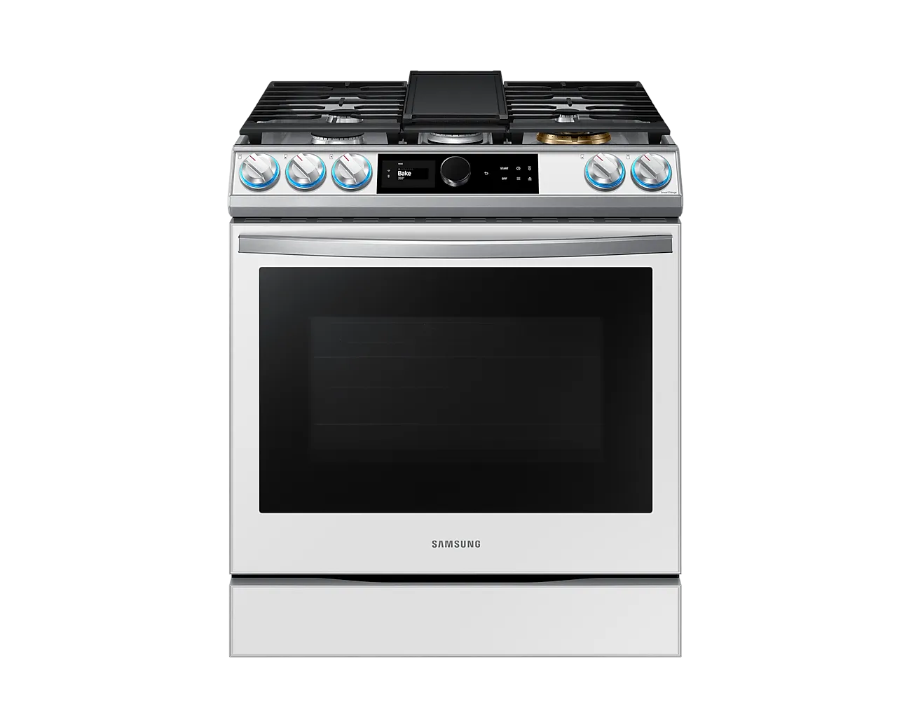 Samsung 30" Slide In Gas Range True Convection 5 Burner Wox Burner - White Glass - NX60BB871112AA