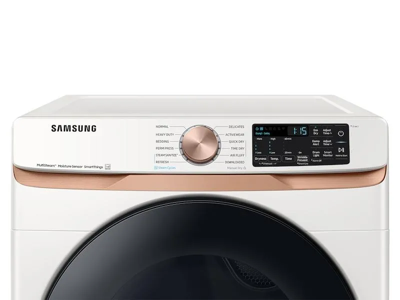 Samsung DVG50BG8300E 7.5 Cu. Ft. Smart Gas Dryer With Steam Sanitize  And Sensor Dry In Ivory