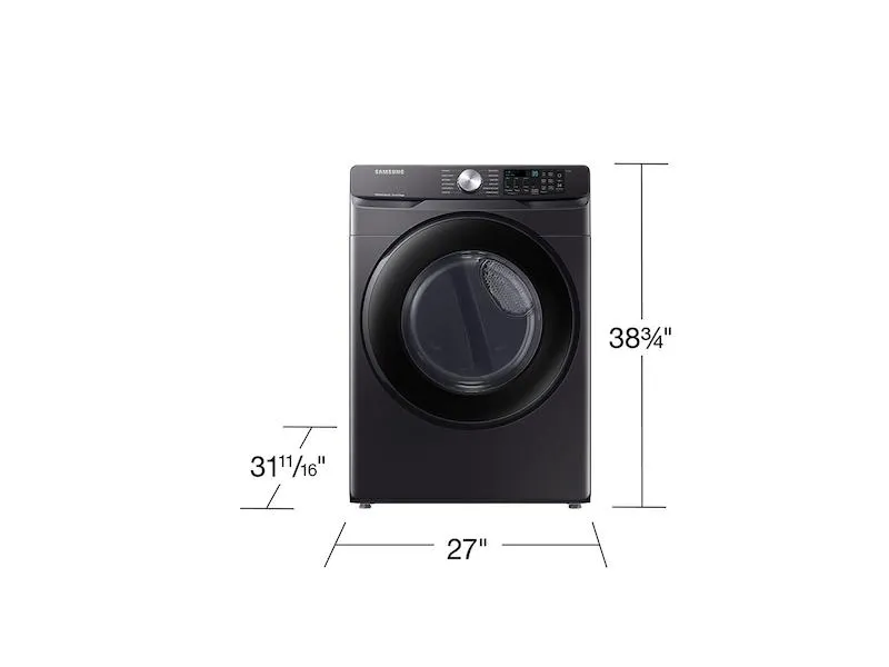 Samsung DVG51CG8000V 7.5 Cu. Ft. Smart Gas Dryer With Sensor Dry In Brushed Black