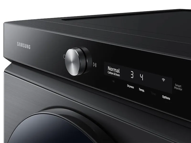 Samsung DVG53BB8700V Bespoke 7.6 Cu. Ft. Ultra Capacity Gas Dryer With Super Speed Dry And Ai Smart Dial In Brushed Black