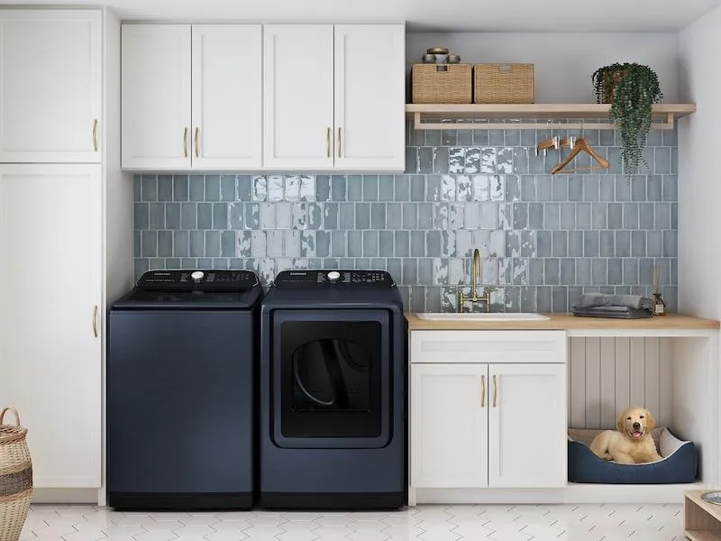 Samsung DVG54CG7150D 7.4 Cu. Ft. Smart Gas Dryer With Pet Care Dry And Steam Sanitize  In Brushed Navy