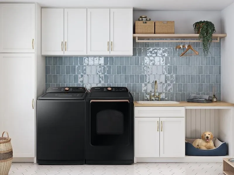 Samsung DVG54CG7550V 7.4 Cu. Ft. Smart Gas Dryer With Pet Care Dry And Steam Sanitize  In Brushed Black