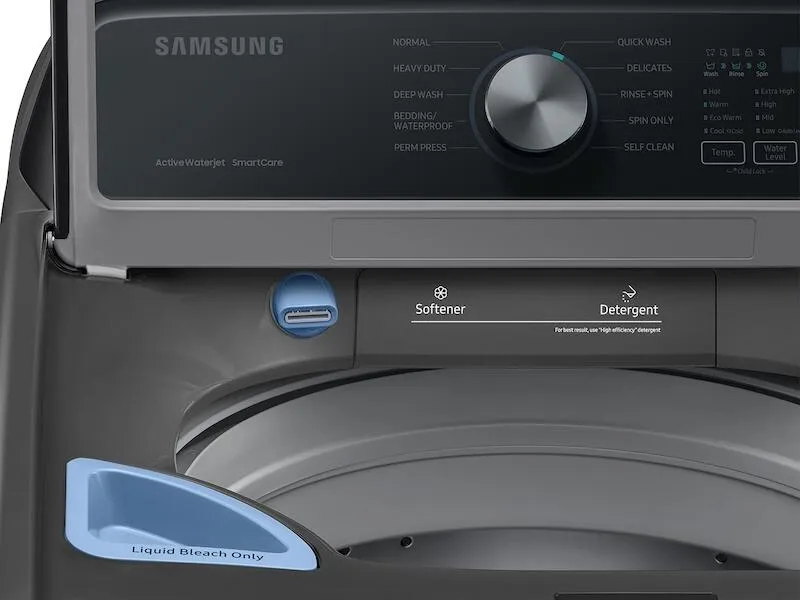 Samsung WA44A3405AP 4.4 Cu. Ft. Top Load Washer With Activewave&#8482; Agitator And Active Waterjet In Platinum