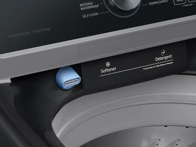 Samsung WA46CG3505AV 4.6 Cu. Ft. Large Capacity Smart Top Load Washer With Activewave&#8482; Agitator And Active Waterjet In Brushed Black