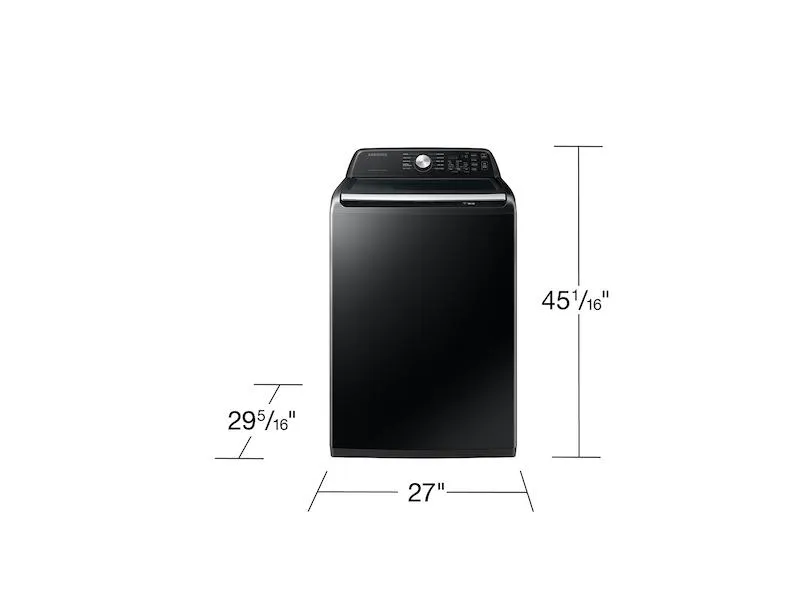 Samsung WA46CG3505AV 4.6 Cu. Ft. Large Capacity Smart Top Load Washer With Activewave&#8482; Agitator And Active Waterjet In Brushed Black