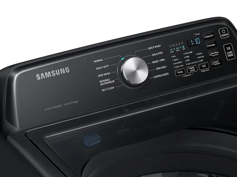 Samsung WA46CG3505AV 4.6 Cu. Ft. Large Capacity Smart Top Load Washer With Activewave&#8482; Agitator And Active Waterjet In Brushed Black