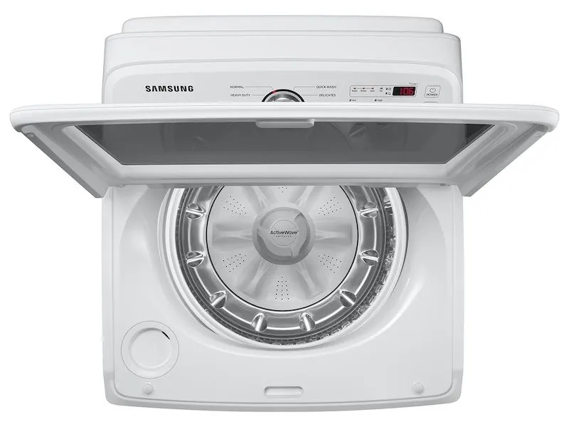 Samsung WA49B5105AW 4.9 Cu. Ft. Large Capacity Top Load Washer With Activewave&#8482; Agitator And Deep Fill In White