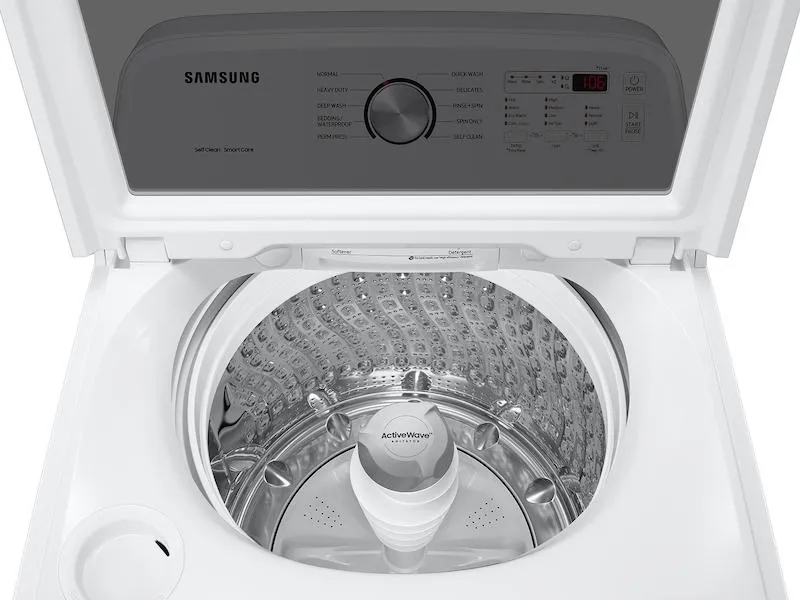 Samsung WA49B5105AW 4.9 Cu. Ft. Large Capacity Top Load Washer With Activewave&#8482; Agitator And Deep Fill In White