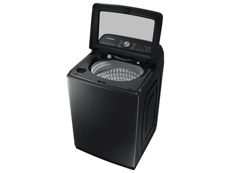 Samsung WA51A5505AV 5.1 Cu. Ft. Smart Top Load Washer With Activewave&#8482; Agitator And Super Speed Wash In Brushed Black