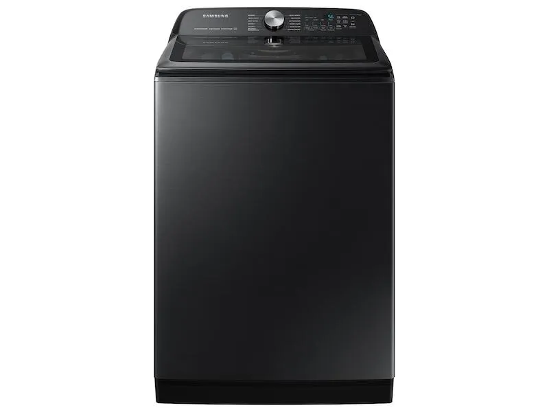 Samsung WA51A5505AV 5.1 Cu. Ft. Smart Top Load Washer With Activewave&#8482; Agitator And Super Speed Wash In Brushed Black