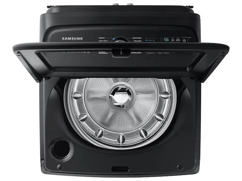 Samsung WA51A5505AV 5.1 Cu. Ft. Smart Top Load Washer With Activewave&#8482; Agitator And Super Speed Wash In Brushed Black