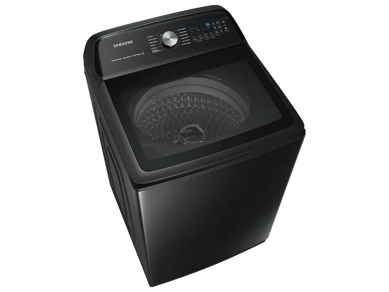 Samsung WA51A5505AV 5.1 Cu. Ft. Smart Top Load Washer With Activewave&#8482; Agitator And Super Speed Wash In Brushed Black
