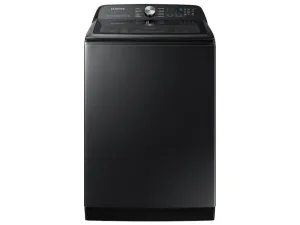 Samsung WA52A5500AV 5.2 Cu. Ft. Large Capacity Smart Top Load Washer With Super Speed Wash In Brushed Black