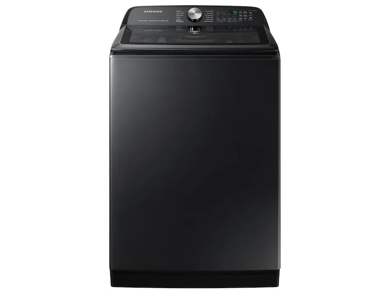 Samsung WA52A5500AV 5.2 Cu. Ft. Large Capacity Smart Top Load Washer With Super Speed Wash In Brushed Black