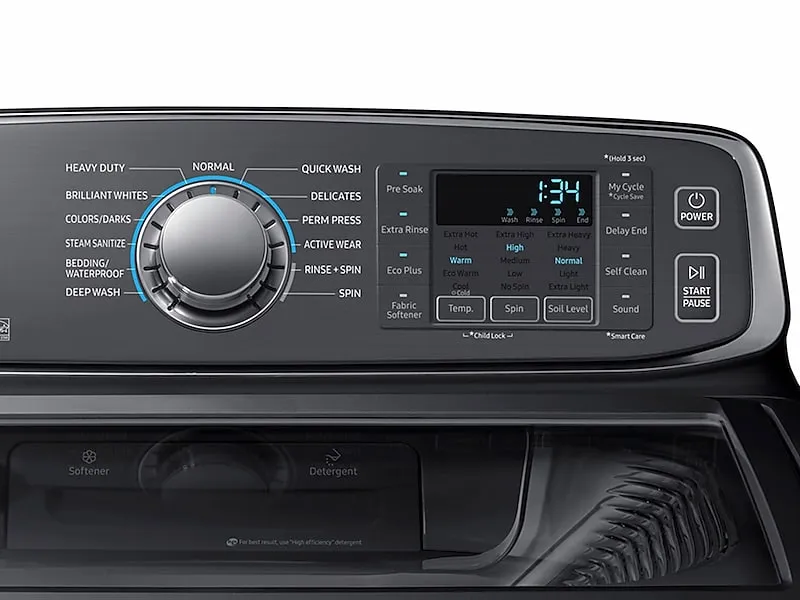 Samsung WA52M7750AV 5.2 Cu. Ft. Activewash&#8482; Top Load Washer In Black Stainless Steel