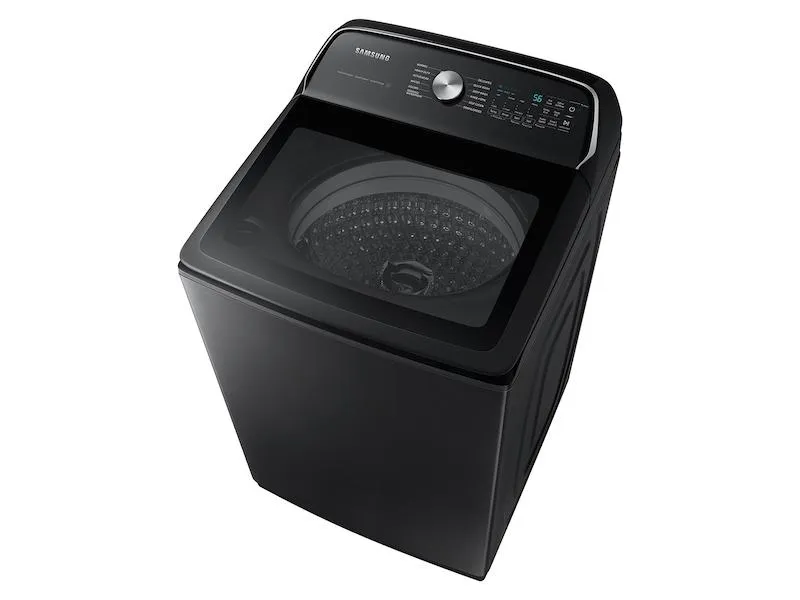 Samsung WA54CG7105AV 5.4 Cu. Ft. Extra-Large Capacity Smart Top Load Washer With Activewave&#8482; Agitator And Super Speed Wash In Brushed Black