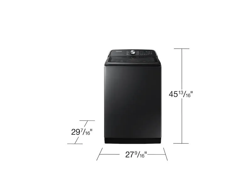 Samsung WA54CG7105AV 5.4 Cu. Ft. Extra-Large Capacity Smart Top Load Washer With Activewave&#8482; Agitator And Super Speed Wash In Brushed Black