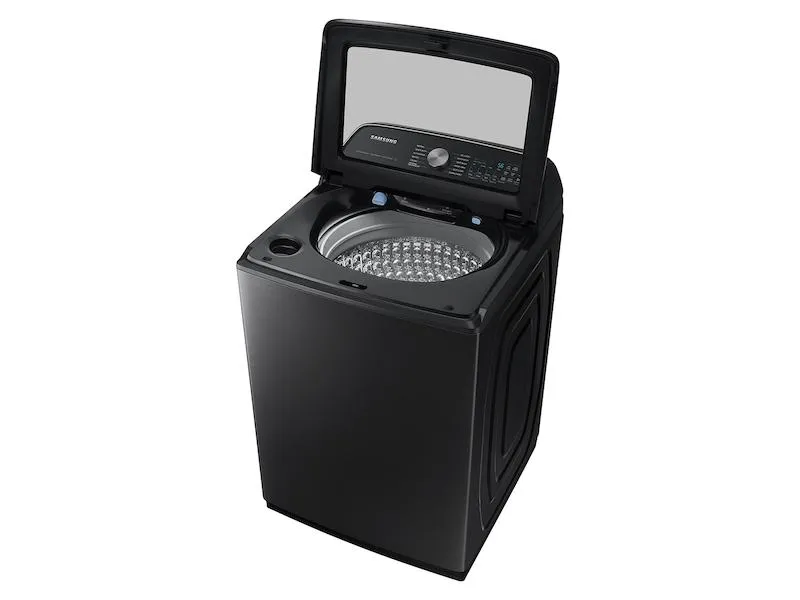 Samsung WA54CG7105AV 5.4 Cu. Ft. Extra-Large Capacity Smart Top Load Washer With Activewave&#8482; Agitator And Super Speed Wash In Brushed Black