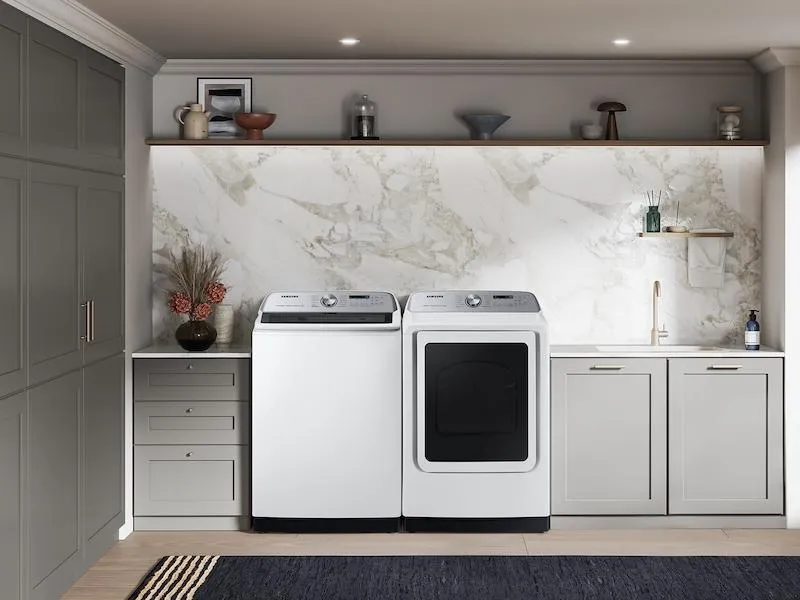 Samsung WA54CG7105AW 5.4 Cu. Ft. Extra-Large Capacity Smart Top Load Washer With Activewave&#8482; Agitator And Super Speed Wash In White